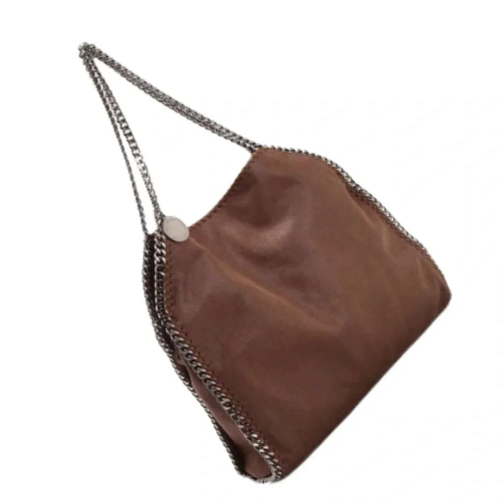 Stella McCartney Falabella Shoulder Bag Tote Brown Shaggy Deer Silver Hardware - Picture 11 of 11